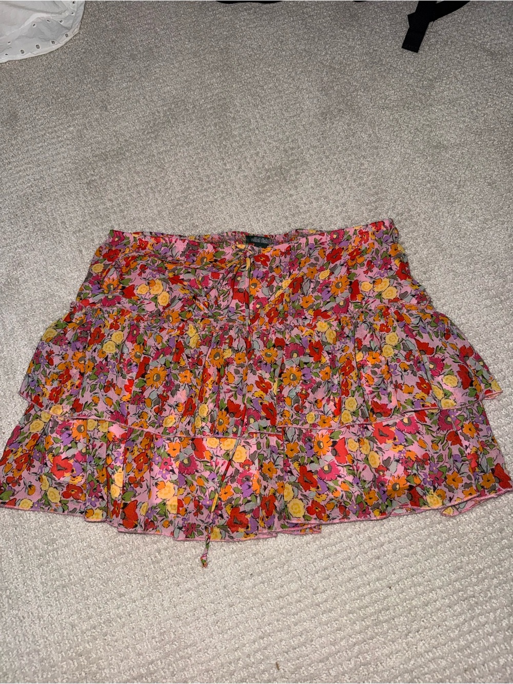 wild fable Pink Floral Tiered Mini Skirt